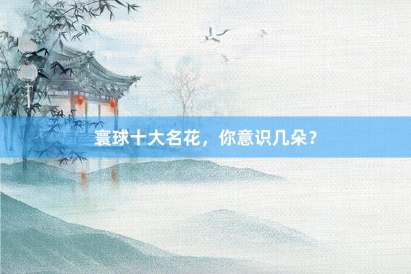寰球十大名花，你意识几朵？